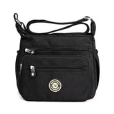 Multi-Pocket Casual Cross body Bag for Women, Nylon Waterproof Adjustable Strap Travel Messenger Bags Shoulder Bags and Purses (Black)